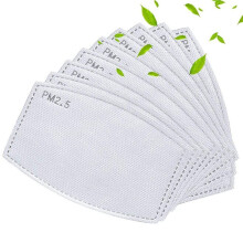100 St. PM2.5-Maskfilter 5 Lager Aktivt Kol Non-Woven Maskfilter, Vuxen för Utomhusaktiviteter Utbytbara