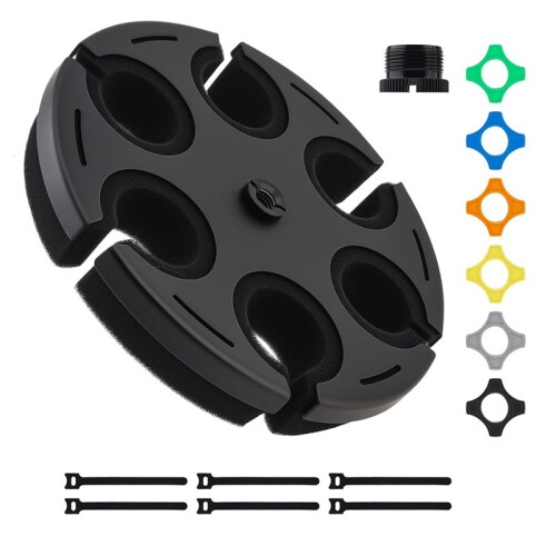 Suporte Múltiplo para Pedestal de Microfone, com 6 Anéis Coloridos para Microfone