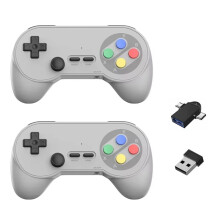PC07 Wireless Game Controller Dual Receiver Retro Gamepad for PC DInput Android TV Arcade Gaming B