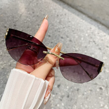 (Gray)Occhiali da sole esagonali con montatura in metallo e Uv400 per festival e street fashion
