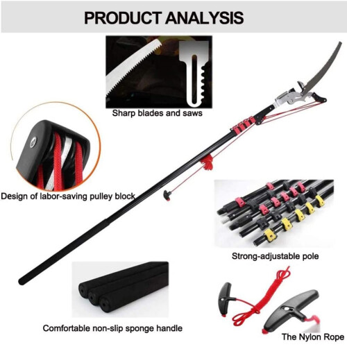 Telescopic Pole Saw 18FT Professional Tree Pruning Tool with Adjustable Height and Dual Cutting Modes 2