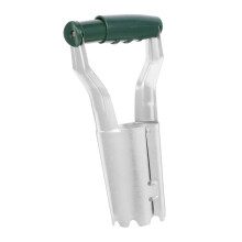 Stainless Steel Garden Transplanter Tool with Ergonomic Wooden Handle for Effortless Seedling Transfer