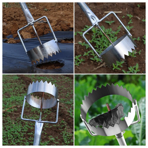 Adjustable Bulb Planter and Sod Remover Tool 9cm Multipurpose Garden Lawn Care with Retractable Handle 2