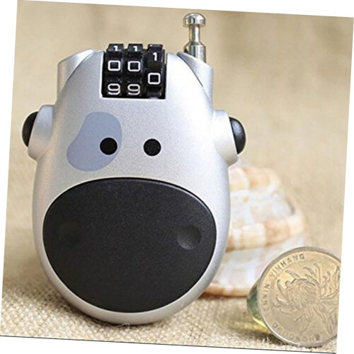 Cow Shaped Combination Cable Lock 3 Digit Retractable Luggage Lock with Compact Travel Design 2