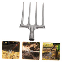 Heavy Duty Garden Hand Rake and Hoe Tool, FourTooth Manganese Steel Design for Weeding and Soil Loosening