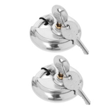 Set of 2 Heavy Duty Stainless Steel Combination Disc Padlocks for Outdoor Storage Sheds and Trucks