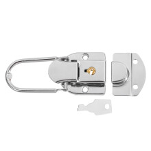 Retro Style Toggle Latch Lock with Key, Durable Iron Antique Hasp for Suitcase and Jewelry Box