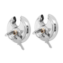 2 Pack Stainless Steel Disc Padlocks Heavy Duty Weatherproof Security Locks for Outdoor Storage Units Trailers and Sheds