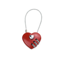 2pcs Zinc Alloy Luggage Combination Lock with Cable Heart Design Keyless Security for Suitcases and Backpacks