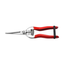 Stainless Steel Pruning Shears with Ergonomic Nonslip Grip for Gardening and Fruit Picking (Long Straight)