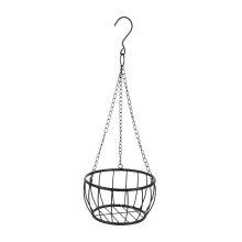 Hanging Basket Planter, Durable Iron Balcony Flower Planter with Smooth Arc Design