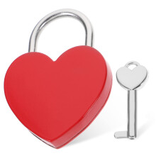 Heart Shape Padlock Small Love Lock for Jewelry Box and Suitcase with Key, Decorative Design