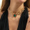 Unique Curved Snake Earrings with Necklace Sparkling-Silver 6