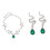 Unique Curved Snake Earrings with Necklace Sparkling-Silver 1