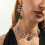 Unique Curved Snake Earrings with Necklace Sparkling-Silver 7