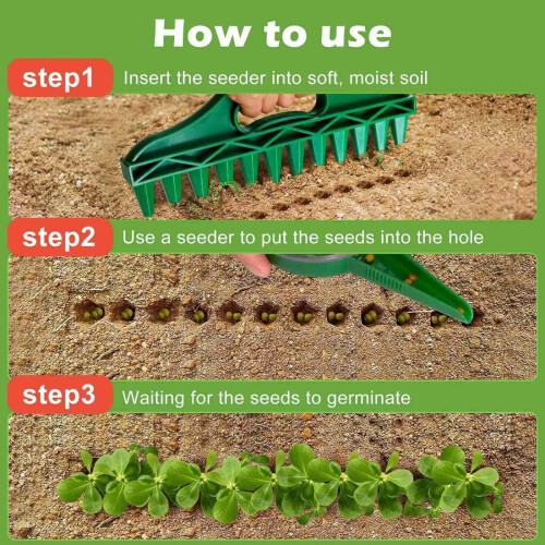 Handheld Seed Spreader with 12‑Hole Plate, Mini Seed Dispenser for Precise Garden Sowing 2