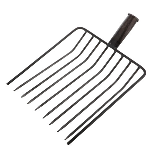 Heavy Duty Steel Garden Fork Replacement Head for Efficient Soil Work, Durable Easy Clean Design