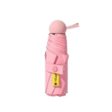 Compact Travel Umbrella with UV Protection Canopy, Foldable Capsule Design, Waterproof Pink Mini Umbrella for Purse