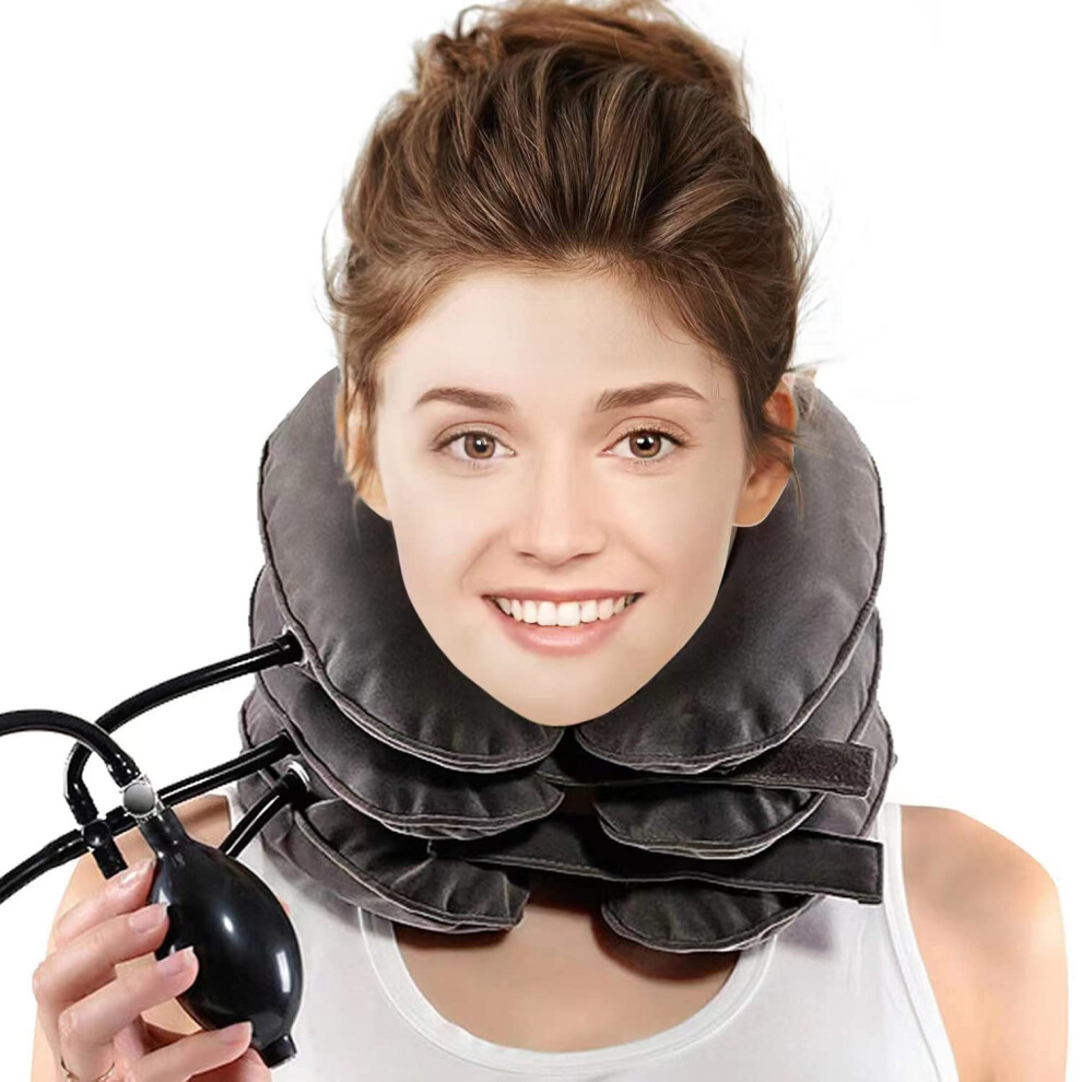 Adjustable Cervical Traction Device for Home Use, Inflatable Neck Stretcher Pillow for Neck Pain Relief