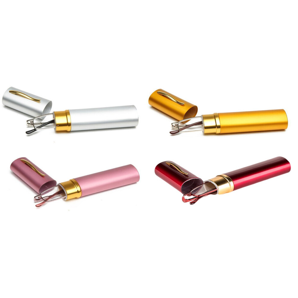Silver/Yellow/Red Compact Reading Glasses 4 Pack 1.25 Pink With Pen Clip Case Lightweight Foldable Design