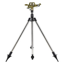 360 Degree Metal Garden Sprinkler on Adjustable Tripod, Durable Zinc Alloy for Lawn and Yard Irrigation