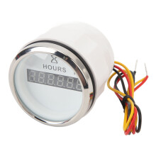 Accurate 52MM Round Hour Meter with White Dial for Marine Vehicles - AU