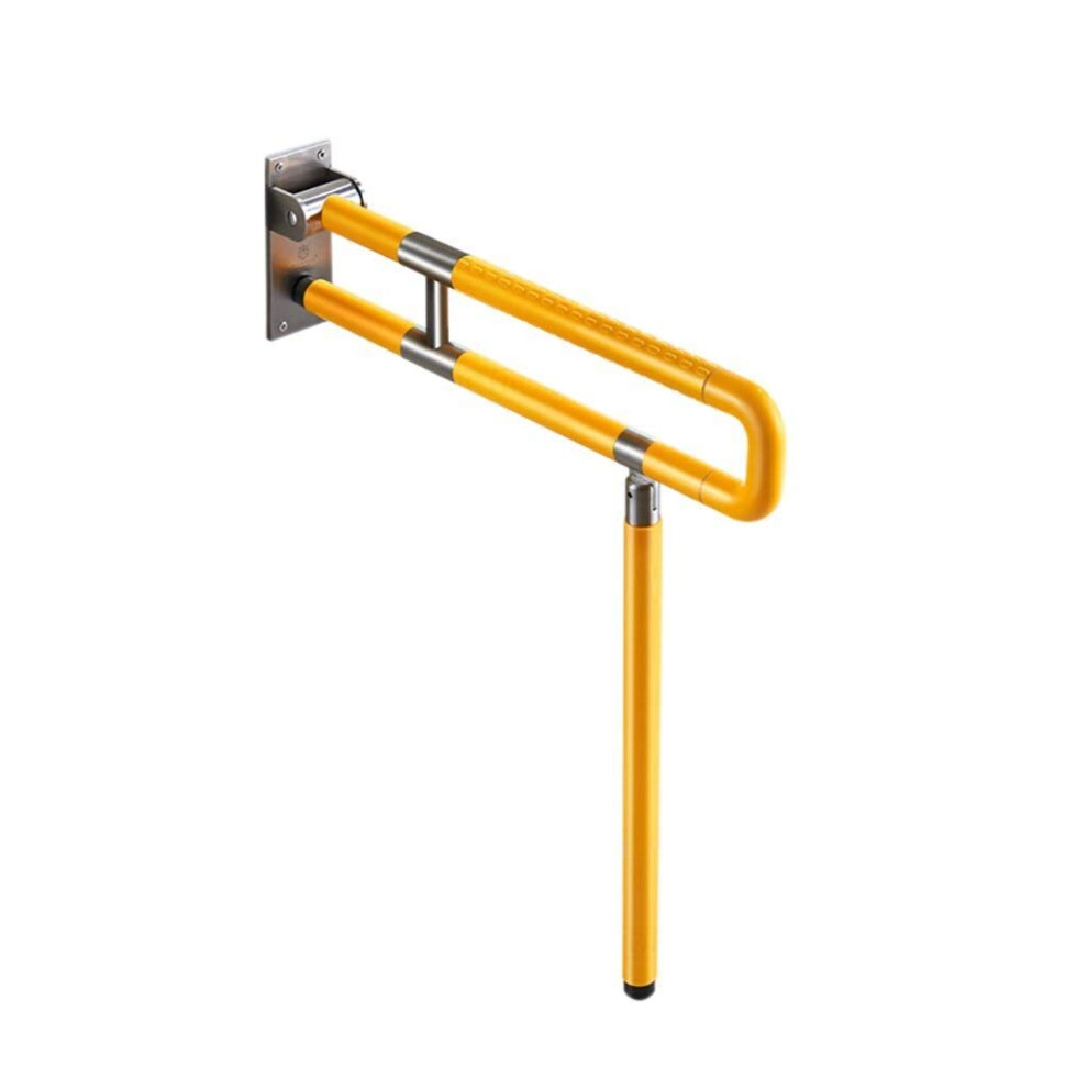 Yellow Bathroom Grab Bar 75Cm Non Slip Folding Toilet Handrail Stainless Steel Safety Rail For Elderly And Disabled