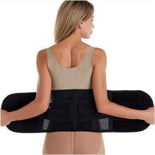 Lumbar Support Belt Waist Trainer for Men and Women, Adjustable Compression Slimming Brace for Lower Back Pain Relief, Black XXXLarge