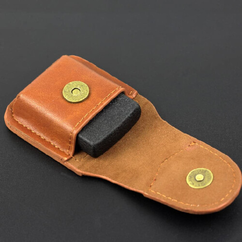 2PCS Leather Lighter Case Light Brown Handcrafted Holder Compact Pocket Pouch Gift Set 7.5x6cm 1