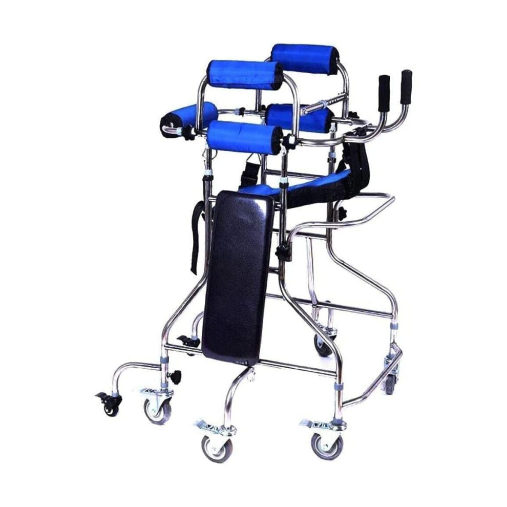 Adjustable Height Rollator Walker for Seniors with Comfortable Seat, 8Wheel Support for Rehabilitation