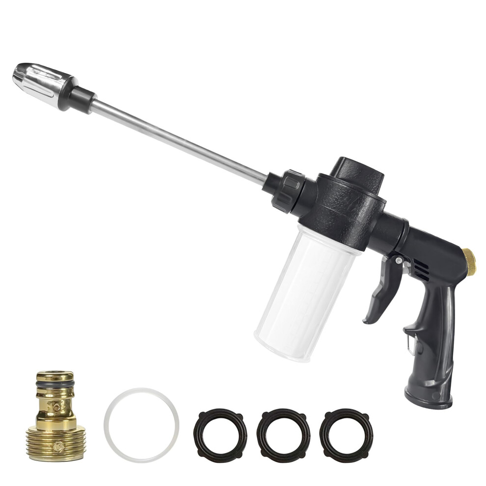 Car Wash Foam Gun For Garden Hose, Adjustable Foam Control Soap Sprayer With 3.5Oz Bottle, Leakproof Design 9092120326475
