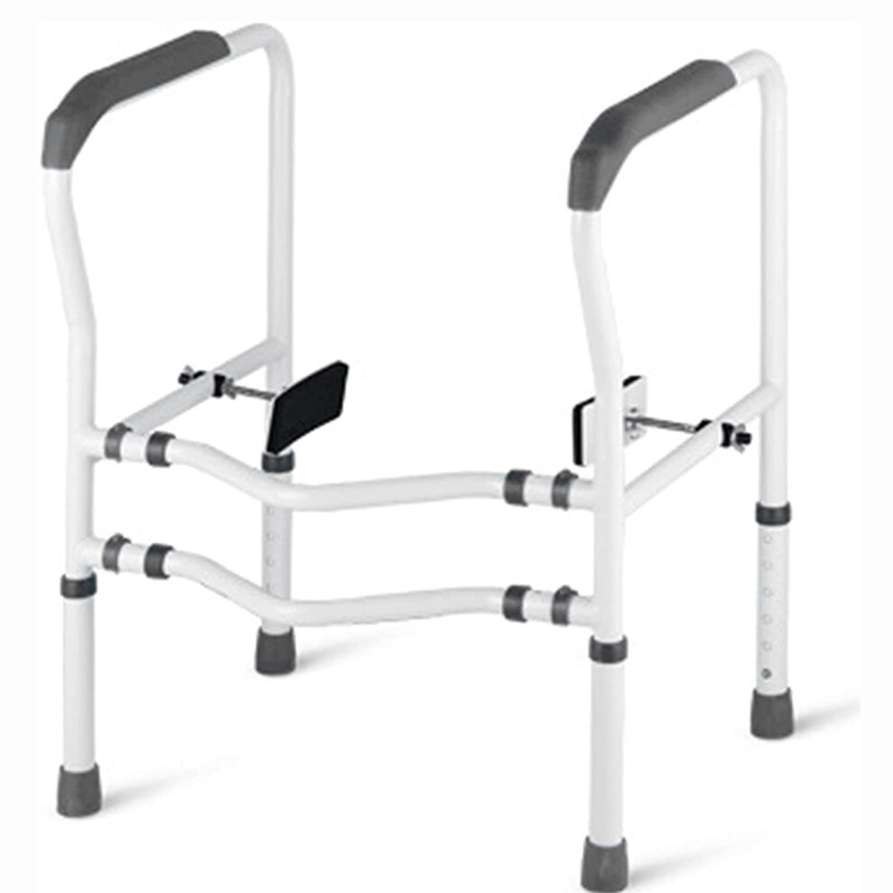 Toilet Safety Frame with Adjustable Height and Foldable Sturdy Support Rail for Elderly and Disabled