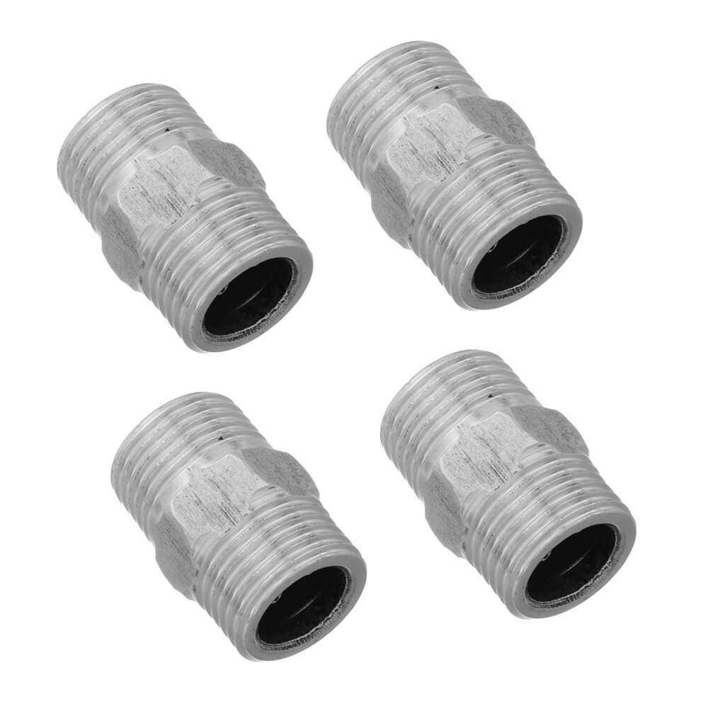4Pcs 1/2 Inch Stainless Steel Pipe Fittings Threaded Hose Connector, Quick Connect CorrosionâResistant Adapter For Garden And Plumbing 9073542845836