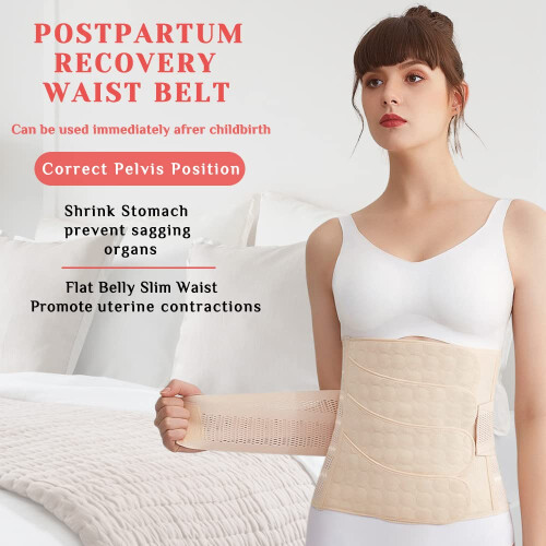 Postpartum Belly Wrap Adjustable Compression Support Abdominal Binder for After Birth Recovery Skin Large 1