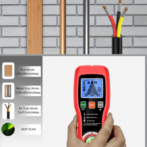 Wall Scanner Stud Finder with Smart Sensitivity Sensors, Multi‑Material Detection and LED Readout 2