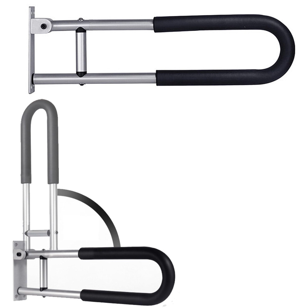 Foldable Grab Bar for Elderly Bathroom, Wall Mounted Toilet Safety Rail with HeavyDuty Support and NonSlip Grip