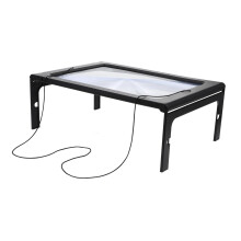 Full Page Reading Magnifier with USB Powered LED Light for Seniors, Lightweight Desktop Lens