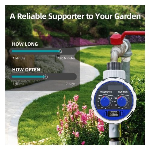 Garden Water Timer Automatic Irrigation Controller with Rain Delay Mode and Manual Override Control 2