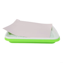 2 Layer Microgreens Growing Tray with Papers, Plastic Hydroponic Sprouting Container for Indoor Gardening