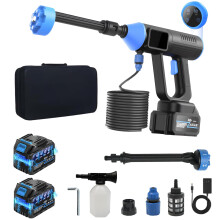 Cordless Pressure Washer with LCD Smart Control, Dual 4000mAh Batteries and Foam Cannon for Car, Patio and Fence