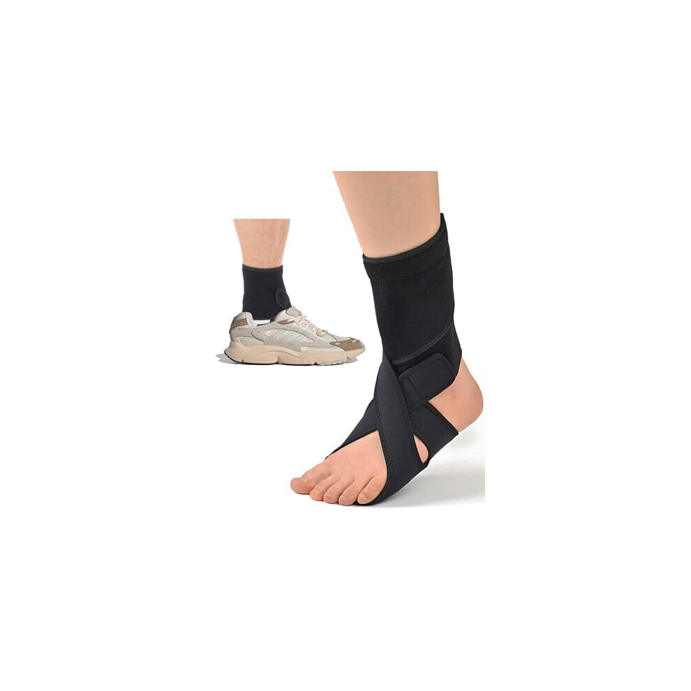Foot Drop Brace for Walking and Sleeping, Adjustable AFO Brace with Soft Night Splint and ShoeCompatible Design
