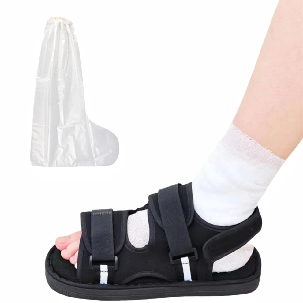 Post Op Shoe for Broken Foot or Toe, Adjustable Recovery Walking Boot with Cushioned Sole for Left or Right Foot