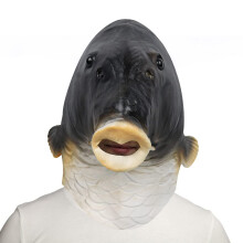 Fish Head Mask Realistic Latex Animal Head Mask for Adults Halloween Party Cosplay Costume