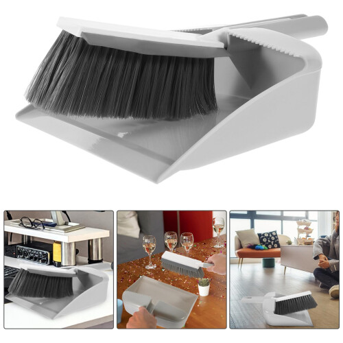 Mini Broom and Dustpan Set with Ergonomic Grip Handle for Desktop Office Fast Cleanup 2