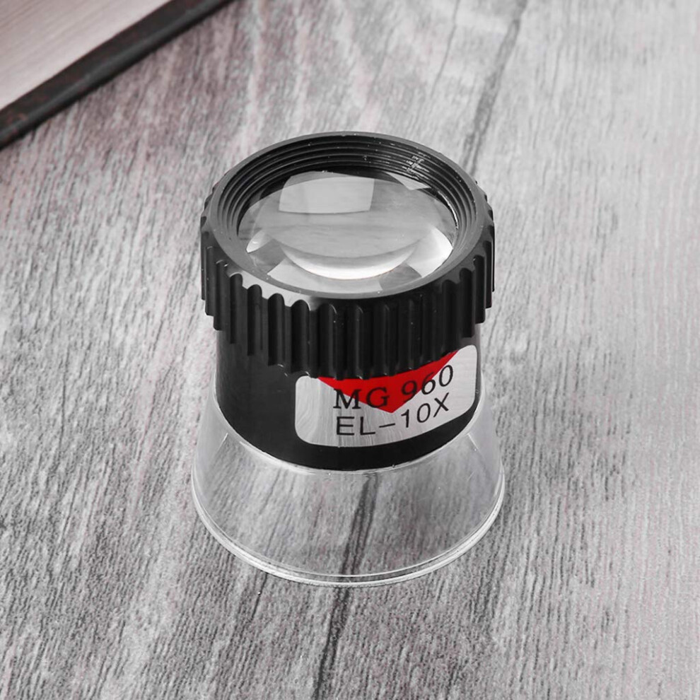 10X Jewelry Loupe Magnifier with Clear Acrylic Optics for Gem, Coin and Watch Inspection
