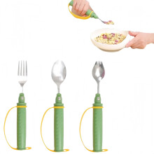 Adaptive Utensils with Adjustable Angle Head and Weighted Handle for Hand Tremors and Parkinsons