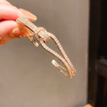 (Gold) Silver Gold And Zirconia Crossover Bracelet For Women Gift Stylish Fashion