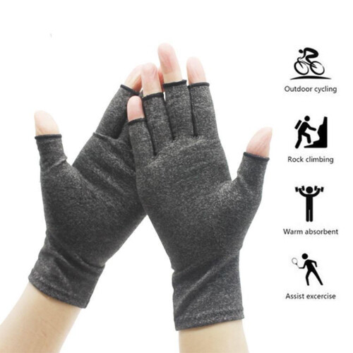Bamboo Compression Arthritis Gloves for Pain Relief, Breathable Comfortable Fit, Grey Large 1