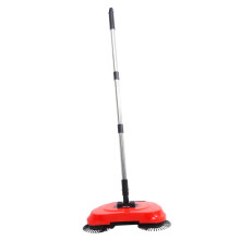 Manual Floor Sweeper 2 in 1 Hand Push Broom and Dustpan Set for Hard Floors Pet Hair Removal Red