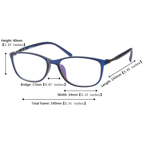 Blue Light Reading Glasses 4.0D Oversized Clear Lens TR90 Full Frame Lightweight for Close Work 1